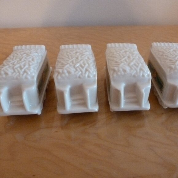 Lenox Holiday Village Collection Tinder Train 1992 Lot of 4 - Vintage - Picture 7 of 8